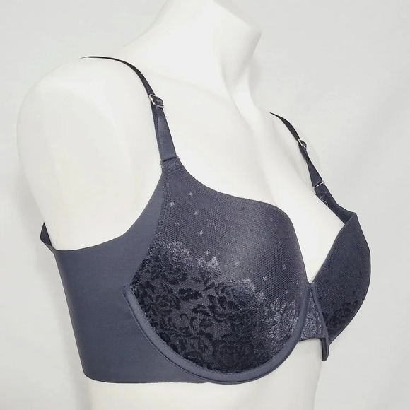 34C Maidenform P00732 Push Up Jacquard Underwire Bra Black NEW WITH TAGS‎ - Picture 2 of 4